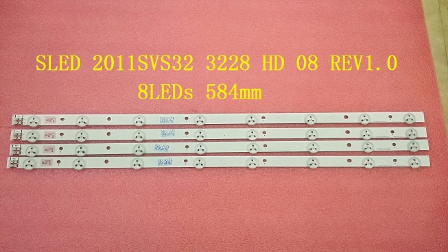 4 PCS/lot UA32EH4080R LED strip SLED 2011SVS32 3228 HD 08 REV1.0  8 LEDs 584mm